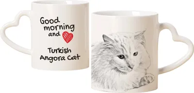 Produktbild von Art-Dog Keramiktasse Türkisch Angorakatze – mit herzförmigem Henkel