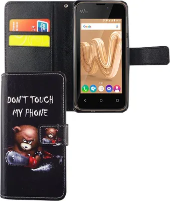Produktbild von Handyhülle Tasche für Handy Wiko Jerry Max Schriftzug Bär mit Kettensäge
