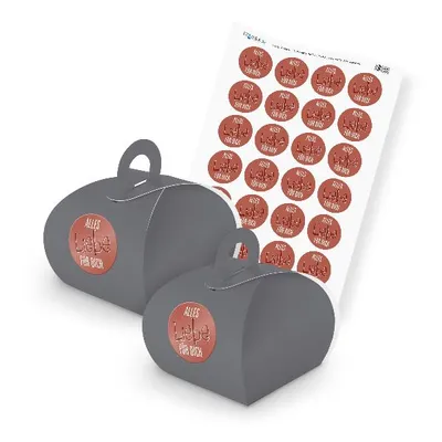 Produktbild von itenga SET Alles Liebe für Dich (Motiv 18) 24x Geschenkschachtel mit Griff grau