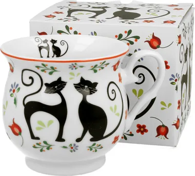 Produktbild von DUO ANIMALS Becher 500 ml ETNO CATS New Bone China Porzellan