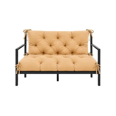 Produktbild von VBChome Bankauflage 180 cm mit Rückenlehne Polyester Füllung aus Schaumstoffgranulat Weich Gesteppt Pflegeleicht (Beige 180 x 90 x 10 cm)