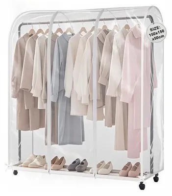 Produktbild von Kleiderschutzbezug 150x150x50cm transparent mit 2 Reißverschlüssen