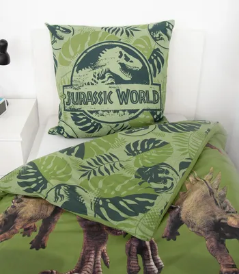 Immagine prodotto di Biancheria da letto reversibile Jurassic World T-Rex dinosauro, 80 x 80 cm + 135 x 200 cm