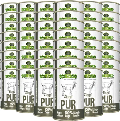 Produktbild von 48 x 410 g - Schecker 100% Ziege PUR - Nassfutter - Dosenfutter - getreidefrei - glutenfrei