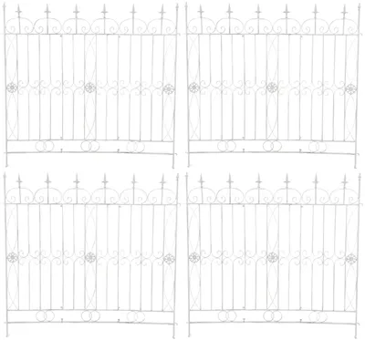 Produktbild von 4er Set Gartenzäune Mangold antik weiß