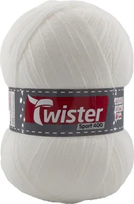 Produktbild von 400g Twister Sport  uni stricken häkeln  Farbe 10-weiß