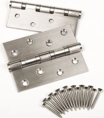 Produktbild von 10 Stück 101 mm Türband Scharnier Aufschraubband Edelstahl rostfrei kugelgelagert mit Edelstahlschrauben | Tragkraft 60 kg | 2 Größen | Materialstärke 2,5 mm | 101 x 76 mm