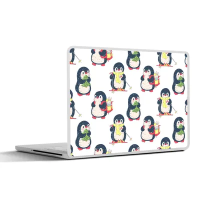Produktbild von MuchoWow® Laptop Aufkleber Sticker Cover Pinguin - Ski - Winter - Kind - Muster 31x22.5 cm - Laptop-Deko