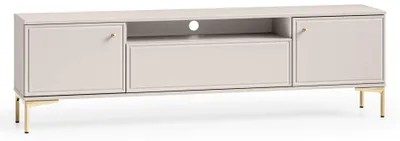 Image de Selsey Sandro - Meuble TV bas, 2 portes, couleur taupe, 180 cm
