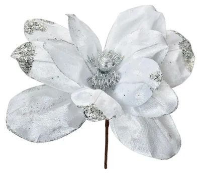 Image de Clayre & Eef Fleur artificielle Ø 22x25 cm Blanc Plastique