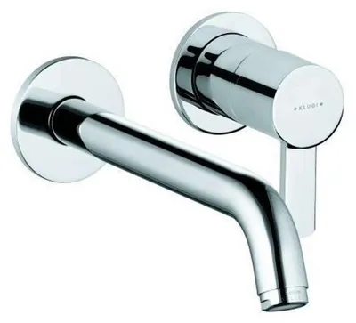 Zdjęcie produktu dla Kludi bateria dwuotworowa jednouchwytowa ZENTA UP, umywalka wylewka ścienna 230 mm chrom