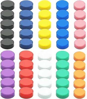 Produktbild von Famanu Kühlschrankmagneten 50 Stück - Bunte Magnetpins für Whiteboards und Pinnwände