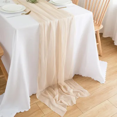 Obrázok produktu pre Stolový behúň 70 x 400 cm, šifón, béžová, pre oslavy