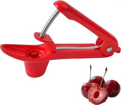 Produktbild von Kirschentkerner,Kirschenentkerner,Entkerner Edelstahl,Kirschen Kirschentsteiner,Kirschkernentferner,Obstentkerner,Kernentferner,Obstkernentferner (Rot)