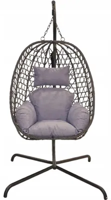 Produktbild von Freistehender Hängesessel Cocoon Boho dunkelgrau 195 cm mit Gestell, Kissen, 120 kg