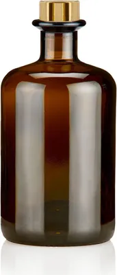 Produktbild von Apothekerflaschen braun 500ml inkl. Korken, 1 elegante Braunglas Flasche leer 0,5l Korken gold