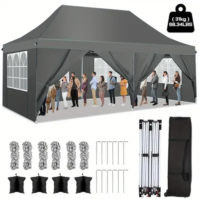 Immagine prodotto di Tenda per feste - Tenda da giardino - Gazebo - Tenda pieghevole - 3x6 metri - Poliestere impermeabile