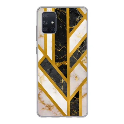 Produktbild von MuchoWow® Handyhülle Schutzhülle Hülle für Samsung Galaxy A71 Marmor - Gold - Glitzer - Luxus Silikon Softcase Handy Hülle - Kartenbesitzer