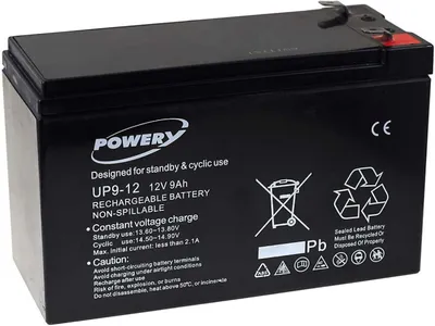 Produktbild von Powery Blei-Gel-Akku für USV APC RBC110 9Ah 12V (ersetzt auch 7,2Ah / 7Ah)