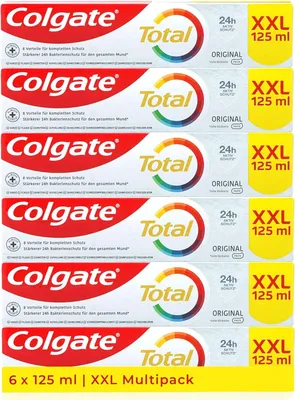 Produktbild von Colgate Zahnpasta Total Original 6x 125ml XXL, Zahncreme gegen Karies und Plaque
