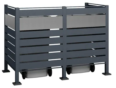 Obrázok produktu pre Westmann kovový kryt na odpadkový kôš Planum 2x240 L antracitová zmes 170x90x120 cm