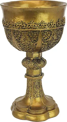 Produktbild von Goldene Artuskelch Skulptur - Gotisches Design - 1 Stück - Gold - 12,5 x 12,5 x 23 cm