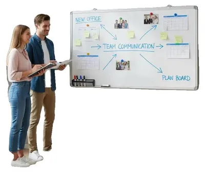 Produktbild von Magnetisches Whiteboard, Aluminiumkonstruktion, leicht zu reinigen, armeegrün