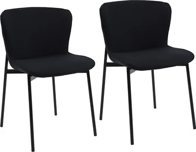 Produktbild von SVITA MARY 2er Set Esszimmerstuhl Polsterstuhl ohne Armlehnen Küchenstuhl Wohnzimmerstuhl Schwarz/Schwarz
