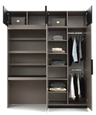 Produktbild von Kleiderschrank Grau Elegantes Holz Schlafzimmer Design Modern Möbel Luxus Neu