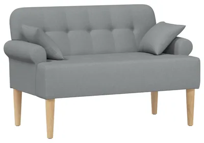 Zdjęcie produktu dla VidaXL Dwuosobowa sofa z ozdobnymi guzikami, jasnoszara, 120 x 65 x 79 cm, obita tkaniną