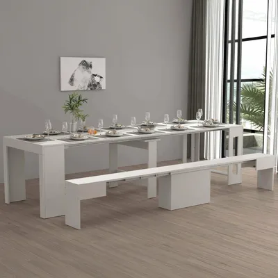 Image de Badesi - Ensemble Table et Chaises, Blanc, 12 Places Italy