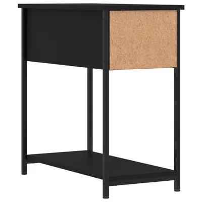 Image de Table de chevet noir 30x60x60 cm Bois d’ingénierie
