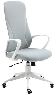 Produktbild von Drehbarer Bš¹rostuhl, h?henverstellbar, mit Armlehnen, Wippfunktion, hoher Rš¹ckenlehne, 62 x 56 x 110šC119,5 cm, Grau