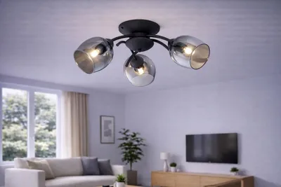 Zdjęcie produktu dla Euro-Lamp Lampa Sufitowa Ella 3 czarna 3x60W PRODUCENT