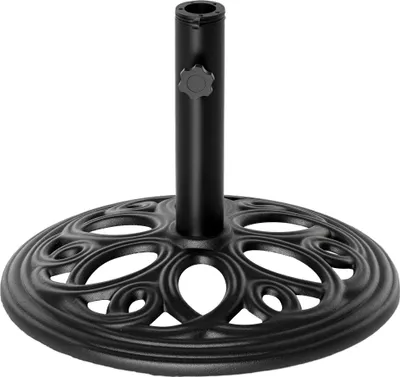Image de Outsunny Pied de parasol rond 11,5 kg, socle parasol extšŠrieur en fonte, pour m?t de ? 38 et 48 mm, base de parasol pour jardin patio terrasse, ? 45 x 33,5 cm, noir