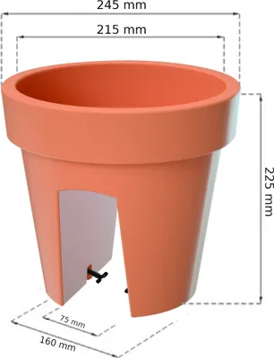 Obrázok produktu pre Balkonový květináč na zábradlie 24,5 cm Okrúhly antracitová 5 L