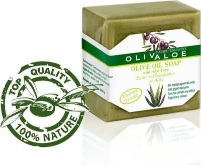 Produktbild von Olivaloe Natürliches Olivenölseife Mit Aloe Vera 200g Cremige Feuchtigkeit Für Gesicht Und Körper