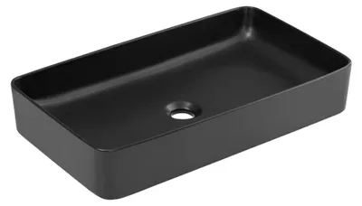 Immagine prodotto di Lavabo rettangolare da appoggio 61x34 cm nero opaco in Vetroceramica