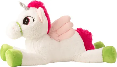 Produktbild von Lifestyle & More Großes Einhorn mit Flügeln Kuscheltier Plüschtier weiß/pink XL 85 cm groß