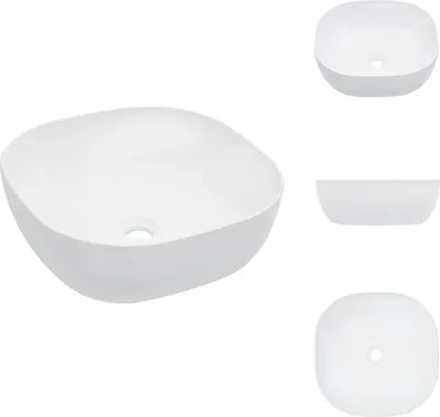 Immagine prodotto di vidaXL Lavabo 42,5 x 42,5 x 14,5 cm in Vetroceramica bianca - Lavabo da bagno