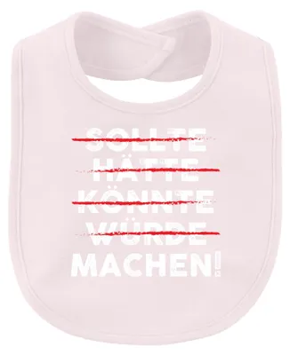 Immagine prodotto di Bavaglino per neonato, stile vintage grunge, con scritta motivazionale, colore rosa