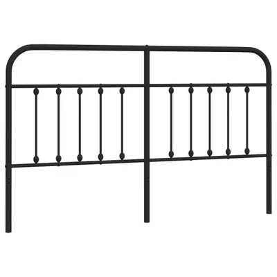 Image de vidaXL Tête de lit de rechange en métal noir 160 cm