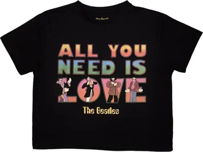 Obrázok produktu pre The Beatles Yellow Submarine AYNIL Stacked Black L Dámske Tričko