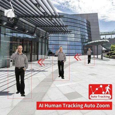 Imagen del producto de Cámara de seguridad: Cámara exterior inalámbrica 4K Ultra HD con zoom de 30x y visión nocturna