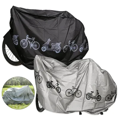 Produktbild von Fahrradschutz & E-Bike Abdeckung, 2er Set (Grau+Schwarz), wasserdicht, UV50+, reißfest, für die meisten Fahrräder bis 29"