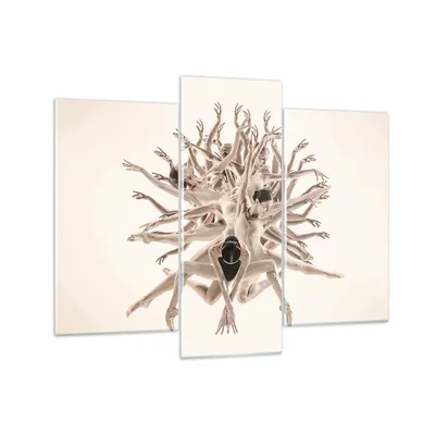 Produktbild von Bilder auf glas - 3 Teile - Modern Stück Ballett - 130x100cm - Glasbilder - Wandbilder - Bilder - zum Aufhängen bereit - Wanddekoration aus Glas - Glas Bilder - Wandbild auf Glas - GCB130x100-4636