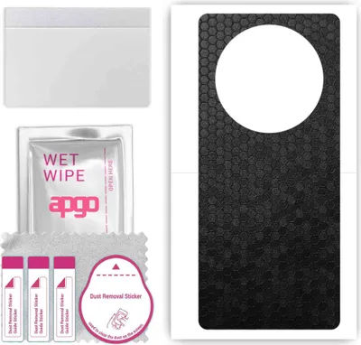 Produktbild von apgo Rückseite Schutzfolie, Skin, kompatibel mit Honor X40, Hinten Displayschutzfolie aus Vinylfolie, kratzfest, einfache Montage - Schwarze Honigwabe