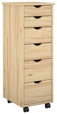 Produktbild von vidaXL Rollschrank Mit Rad Braun 34 x 39 x 93,5 cm Massivholz Kiefer