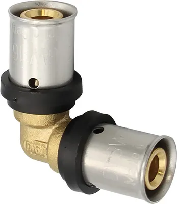 Produktbild von Pipetec Pressfitting Winkel 16x2 mm 90° TH Kontur Alu Mehrschicht Verbundrohr
