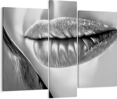 Produktbild von Bild auf Leinwand - Leinwandbild - Lippen Gesicht weiblich Lippenstift - 95x80cm - Wand Bild - Wanddeko - Leinwanddruck - Bilder - Kunstdruck - Leinwand bilder - Wandkunst - CB95x80-2266